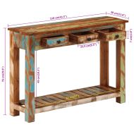 Конзолна маса, 110x30x76 cм, регенерирано дърво масив