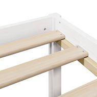 Легло с рафтове за книги, без матрак, бял, 75x190 см, бор масив