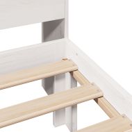 Легло с рафтове за книги, без матрак, бял, 90x190 см, бор масив