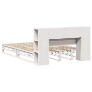 Легло с етажерка за книги, без матрак, 140x190 см, дърво масив