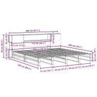 Легло с етажерка за книги, без матрак, 200x200 см, дърво масив