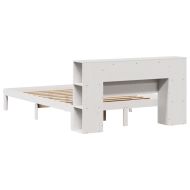 Легло с етажерка за книги, без матрак, 140x190 см, бор масив