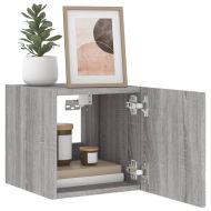 Стенен ТВ шкаф с LED осветление, сив сонома, 30,5x35x30 см