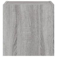 Стенен ТВ шкаф с LED осветление, сив сонома, 30,5x35x30 см