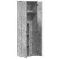 Висок шкаф, бетонно сив, 60x35x180 см, инженерно дърво
