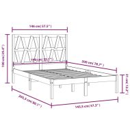 Рамка за легло, бор масив, 140х200 см