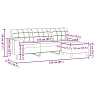 3-местен диван с табуретка, Тъмносив, 210 см, кадифе