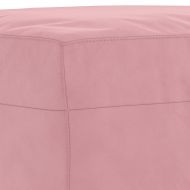 Комплект дивани от 3 части, розов, кадифе