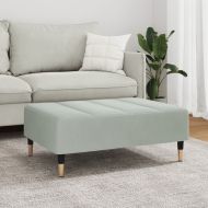 Табуретка, светлосива, 77x55x31 см, кадифе