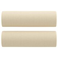 Комплект дивани 4 части с възглавници кремав плат текстил