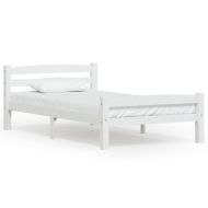 Рамка за легло, бяла, бор масив, 90x200 cм