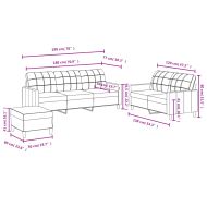 Комплект дивани от 3 части с възглавници, таупе, плат
