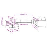 Комплект дивани от 4 части с възглавници, таупе, плат