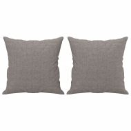 Комплект дивани 3 части с възглавници таупе текстил