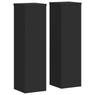 Стойки за растения 2 бр черни 17x17x60 см инженерно дърво