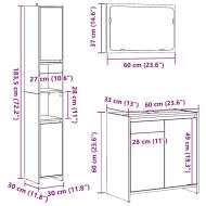 Комплект мебели за баня от 3 части Дъб артизан инженерно дърво