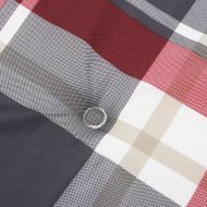 Възглавници за стол 2 бр червено каре 50x50x4 см Оксфорд плат