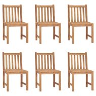 Градински столове, 6 бр, с възглавници, тиково дърво масив