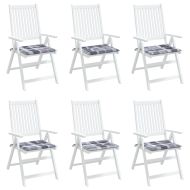 Възглавници за столове 6 бр сиво каре 40x40x4 см Оксфорд плат