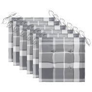 Градински трапезни столове, 6 бр, с възглавници, акация масив