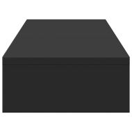 Повдигаща стойка за монитор черна 80x24x10,5 см инженерно дърво