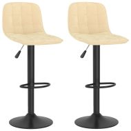 Бар табуретки, 2 бр, кремави, кадифе