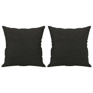 Комплект дивани 4 части с възглавници черен текстил