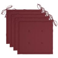 Градински столове с възглавници, 4 бр, сиви, акация масив