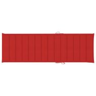 Шезлонг с червена възглавница, импрегниран бор