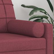 Декоративни възглавници, 2 бр, виненочервен, Ø15x50 см, плат