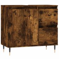 Шкаф за баня, опушен дъб, 65x33x60 см, инженерно дърво