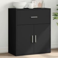 Сайдборд, черен, 60x31x70 см, инженерно дърво