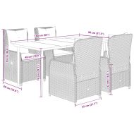 Градински комплект с възглавници 5 части кафяв полиратан