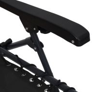 Сгъваем стол-шезлонг, textilene, черен