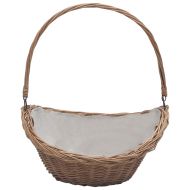 286987 Firewood Basket with Handle 57x46,5x52 cm Brown Willow