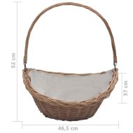 286987 Firewood Basket with Handle 57x46,5x52 cm Brown Willow