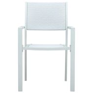 Градински трапезен комплект, 5 части, бял