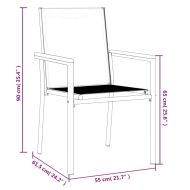 Градински столове 6 бр черни 55x61,5x90 см Textilene и стомана