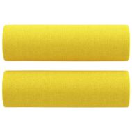 2-местен диван с декоративни възглавници светложълт 120 см плат