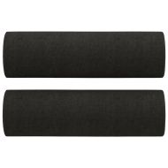 Комплект дивани 2 части с възглавници черен текстил