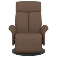Реклайнер стол с поставка за крака, кафяв, плат