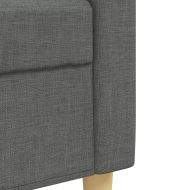 Дивани от 3 части с табуретка и възглавници тъмносив плат