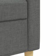 Комплект дивани 3 бр с декоративни възглавници тъмносив плат