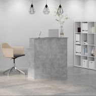Приемно бюро, бетонно сиво, 100x50x103,5 см, инженерно дърво