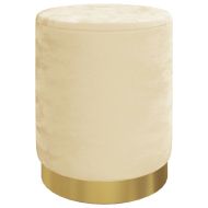 Кръгъл хокер за съхранение, кайсия, кадифе 31 x 37 cm