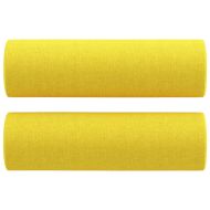 2-местен диван с декоративни възглавници светложълт 140 см плат