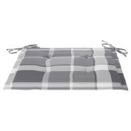 Градински столове с възглавници сиво каре 2 бр тик масив