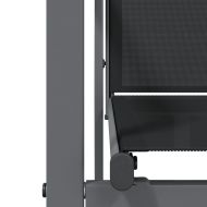 Градински трапезен комплект 7 части черен текстилен и стомана