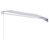 Прибираща се тента синьо и бяло 5x3 м плат и алуминий