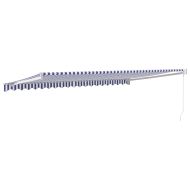 Прибираща се тента синьо и бяло 5x3 м плат и алуминий